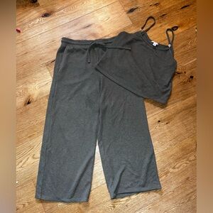 Dark Green Lounge Set with Tank and Pants